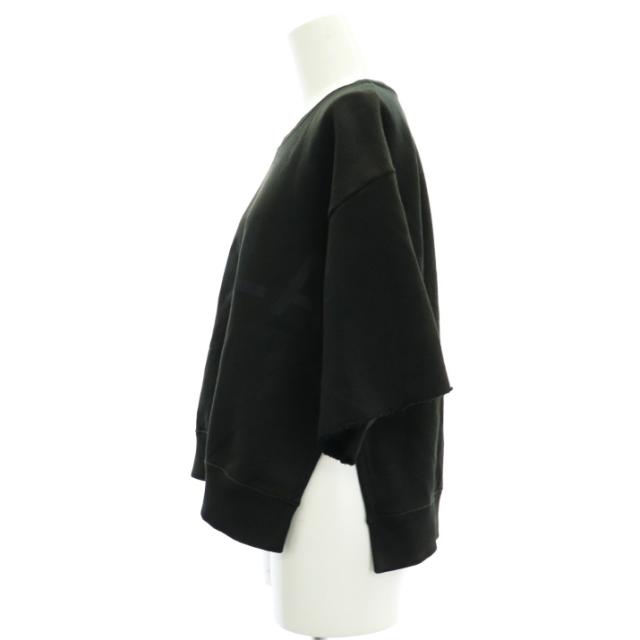 【中古】エムエムシックス メゾンマルジェラ MM6 Maison Margiela 22SS スウェットシャツ 五分袖 XS 黒 /DO ■OS 中古】エムエムシックス メゾンマルジェラ MM6 Maison Margiela 22SS