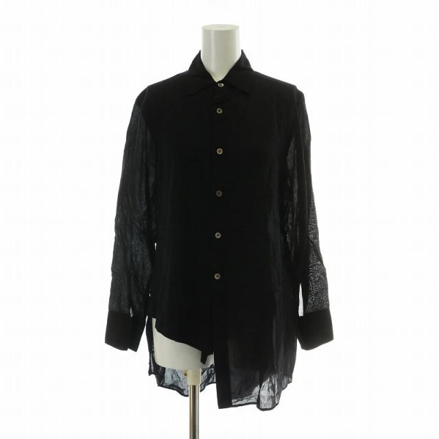 ヨウジヤマモト　ブラックアシンメトリックシャツ 長袖 ヨウジヤマモトブラックアシンメトリックシャツ 長袖