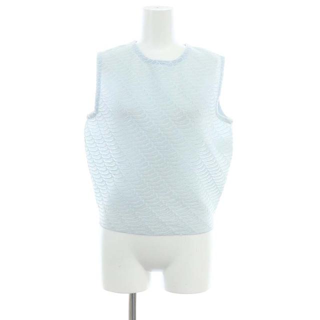 【中古】クリスチャンディオール Christian Dior 透かし編み ノースリーブニット カットソー F36 水色  /DF ■OS ■SH