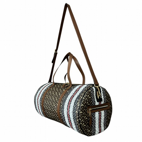 【中古】バーバリー BURBERRY TB 総柄 モノグラム 2WAY ドラム ボストンバッグ 茶 マルチ ITPELGDI11CAR ☆AA★_1