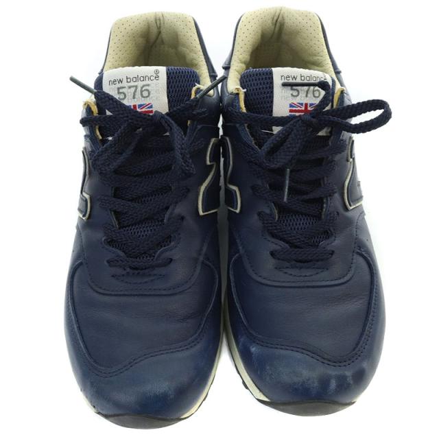 【中古】ニューバランス NEW BALANCE M576CNN UK製 オールレザー スニーカー US9 27.5cm 紺 ネイビー /SY ■OS メンズ