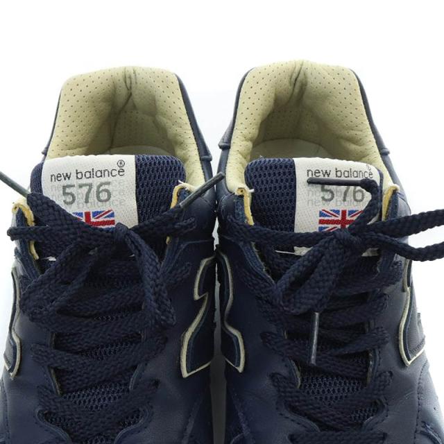 【中古】ニューバランス NEW BALANCE M576CNN UK製 オールレザー スニーカー US9 27.5cm 紺 ネイビー /SY ■OS メンズ