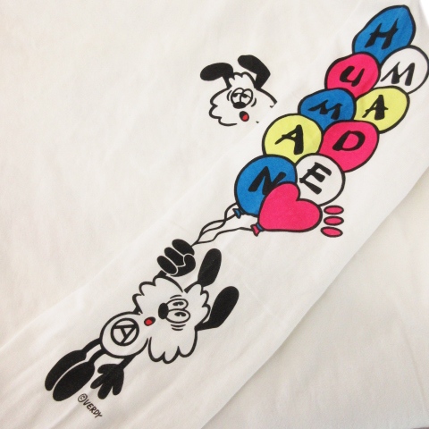 【中古】ヒューマンメイド HUMAN MADE × ヴェルディ VERDY “VICK” VICK T-SHIRT Tシャツ 長袖 XL 白 /MN16 ■GY12