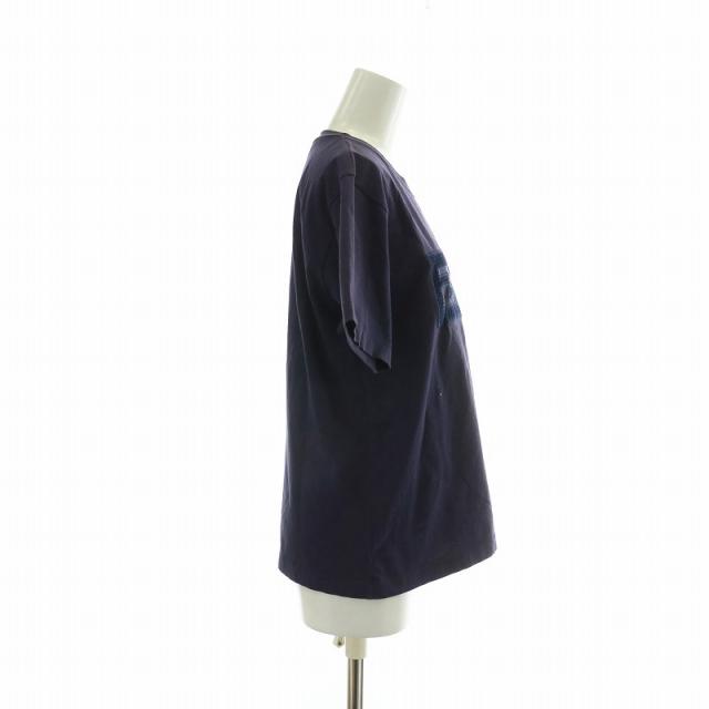 【中古】フェンディ FENDI Tシャツ カットソー 半袖 クルーネック ロゴ ワッペン M 紺 FS7254 AD8Z /XZ ■GY19_1