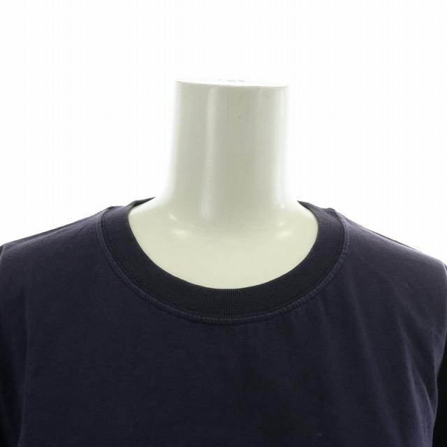 【中古】フェンディ FENDI Tシャツ カットソー 半袖 クルーネック ロゴ ワッペン M 紺 FS7254 AD8Z /XZ ■GY19_4