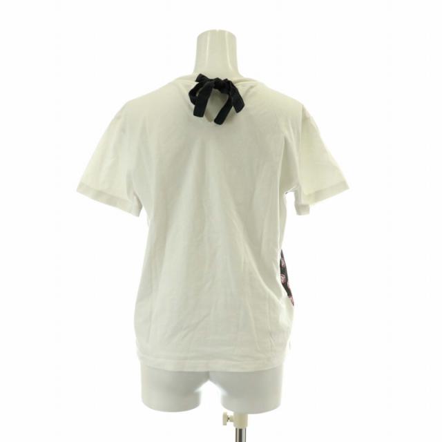 MIU MIU ホワイト 半袖Tシャツ White Embroidered Cotton Jersey T-shirt | Miu Miu