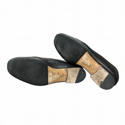 中古】グッチ GUCCI ホースビット ローファー レザー 黒 ブラック 6.5