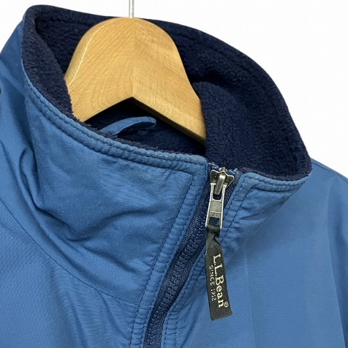 【中古】エルエルビーン L.L.BEAN 90s Vintage ナイロン フリース ブルゾン ジャケット スタンドカラー 青 ブルー L  メンズ