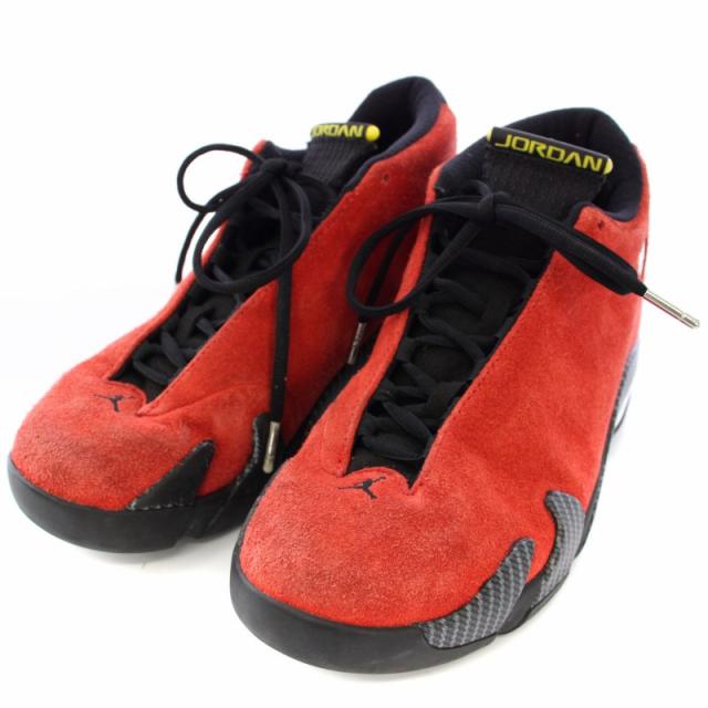 【中古】ナイキ 2014年製 Air Jordan 14 Retro Challenge Red Ferrari スニーカー US8.5 26.5cm 赤 654459-670 メンズ