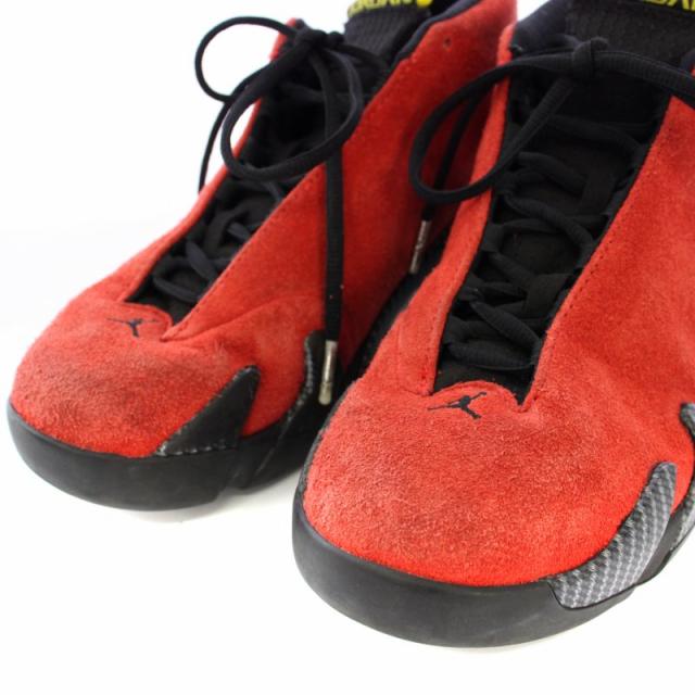 【中古】ナイキ 2014年製 Air Jordan 14 Retro Challenge Red Ferrari スニーカー US8.5 26.5cm 赤 654459-670 メンズ