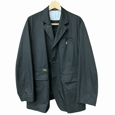【中古】アンダーカバー UNDERCOVER T/C ツイルパッカリングルーズジャケット 黒 ブラック 3 L位 US1E4192-1 メンズ