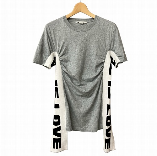 【中古】ステラマッカートニー STELLA McCARTNEY サイドロゴ Tシャツ 半袖 灰 グレー 40 L位 ■GY41 レディース