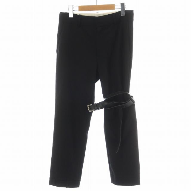 【中古】モンス MONSE パンツ スラックス レッグベルト ウール 2 黒 ブラック MF200721SWG /AN50 ■GY41 レディース