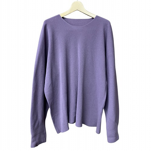 【中古】オムプリッセイッセイミヤケ HOMME PLISSE ISSEY MIYAKE 25SS BASIC KNIT SWEATER 薄紫 Free HP51KN215