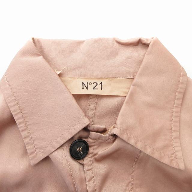 【中古】ヌメロヴェントゥーノ N°21 シャツジャケット サファリシャツ サテン 40 ペールピンク /UO ■GY41