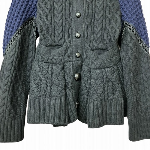 sacai 15AWコレクション ケーブル編みカーディガン sacai ケーブル
