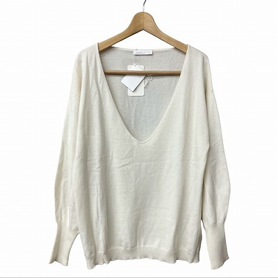 未使用品 ファビアナフィリッピ FABIANA FILIPPI テーパードパンツ ロング丈 ジップフライ 42 白系 ホワイト イタリア製 ストレッチ 綿 中古未使用品 FABIANA FILIPPI ファビアナフィリッピ カシミヤ混