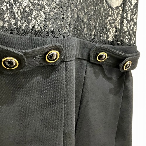 【中古】ジバンシィ GIVENCHY シースルー ワンピース レース ノースリーブ 黒 ブラック 36 S位 BW207J10EF ■GY41_5