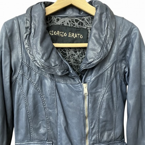 ジョルジオブラット GIORGIO BRATO レザージャケット レディース 中古】ジョルジオブラット GIORGIO BRATO レザー ライダース