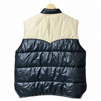 【中古】SWINGSTER 70s Vintage ヴィンテージ キルティング ダウンベスト ベージュ ブラック XL  メンズ 中古】SWINGSTER 70s Vintage ヴィンテージ キルティング ダウンベスト