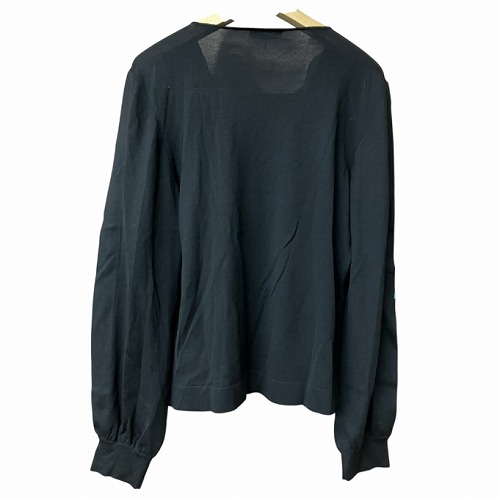 【中古】未使用品 エミリオプッチ EMILIO PUCCI Vネック ニット セーター 袖切替 黒 ブラック L ■GY41 レディース_1