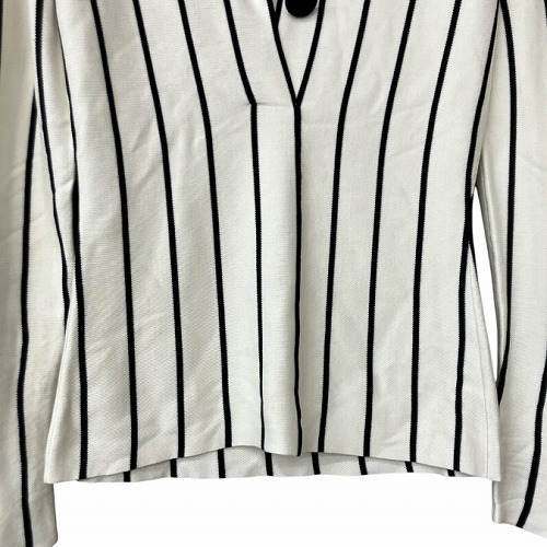 中古】バレンシアガ BALENCIAGA ボタンデザイン ストライプ ニット  