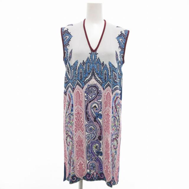 美品 ETRO ひざ丈ワンピース ペイズリー マルチカラー ワンピース 40 美品 ETRO ひざ丈ワンピース ペイズリー マルチカラー ワンピース 40