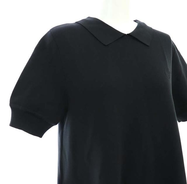 【中古】フォクシーニューヨーク FOXEY NEW YORK WESTEND ポロニットワンピース ロング ミモレ 38 黒 43026 /DO ■OS_3