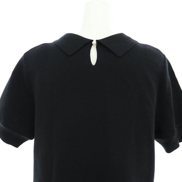 【中古】フォクシーニューヨーク FOXEY NEW YORK WESTEND ポロニットワンピース ロング ミモレ 38 黒 43026 /DO ■OS_4