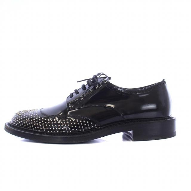 【中古】サンローラン パリ SAINT LAURENT PARIS 13SS エディ期 スタッズ ドレスシューズ エナメル 41 26cm 黒 /KH