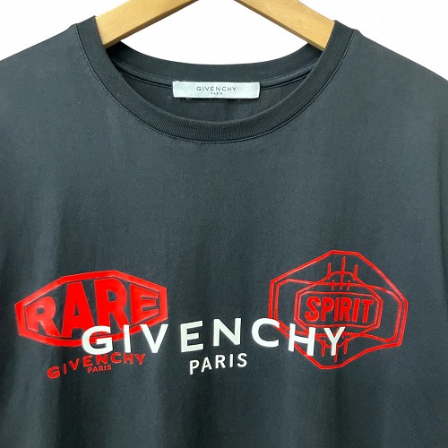 中古】ジバンシィ GIVENCHY RARE SPRIT Tシャツ レアスピリット 黒 赤
