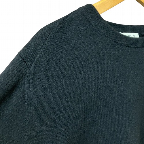 【中古】ルメール LEMAIRE クルーネック ニット セーター 黒 ブラック M TO1083 LK1014 ☆AA★ メンズ