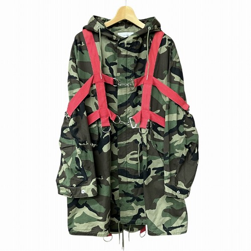 【中古】未使用品 セリーヌ CELINE 23SS ハーネス モッズコート 迷彩 カモフラージュ 54 XL位 2W860494M ☆AA★