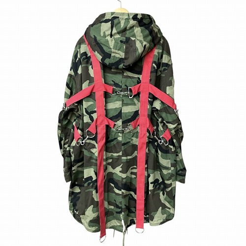 【中古】未使用品 セリーヌ CELINE 23SS ハーネス モッズコート 迷彩 カモフラージュ 54 XL位 2W860494M ☆AA★