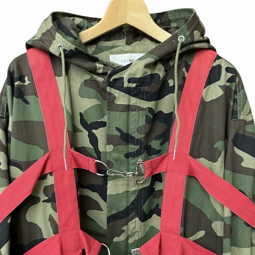【中古】未使用品 セリーヌ CELINE 23SS ハーネス モッズコート 迷彩 カモフラージュ 54 XL位 2W860494M ☆AA★