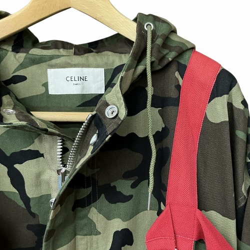 【中古】未使用品 セリーヌ CELINE 23SS ハーネス モッズコート 迷彩 カモフラージュ 54 XL位 2W860494M ☆AA★