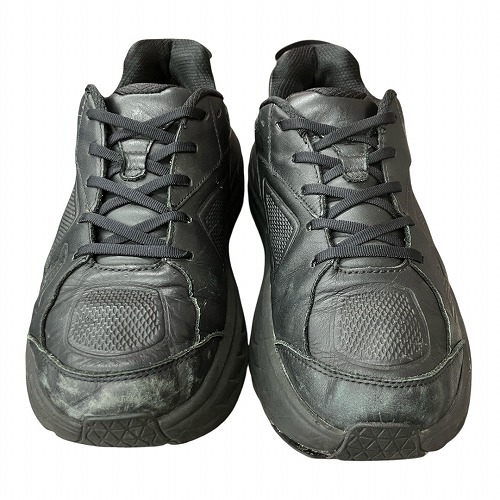 【中古】ホカオネオネ HOKA ONE ONE M BONDI LTR WIDE ボンダイ ワイド レザー スニーカー 黒 26.5cm F27219J