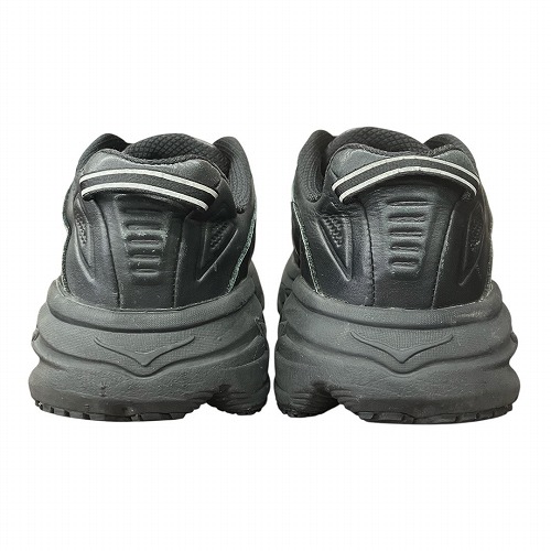 【中古】ホカオネオネ HOKA ONE ONE M BONDI LTR WIDE ボンダイ ワイド レザー スニーカー 黒 26.5cm F27219J