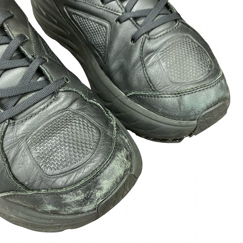 【中古】ホカオネオネ HOKA ONE ONE M BONDI LTR WIDE ボンダイ ワイド レザー スニーカー 黒 26.5cm F27219J