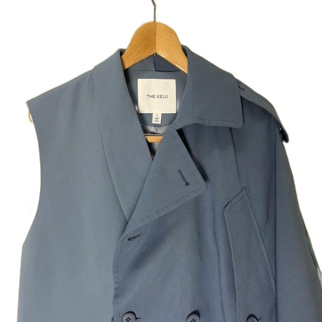 【中古】THE KEIJI 22SS 変形 トレンチ ドッキング テーラード ジャケット 1 水色 ライトブルー ブルー 2211J21002 中古】THE KEIJI 22SS 変形 トレンチ ドッキング テーラード