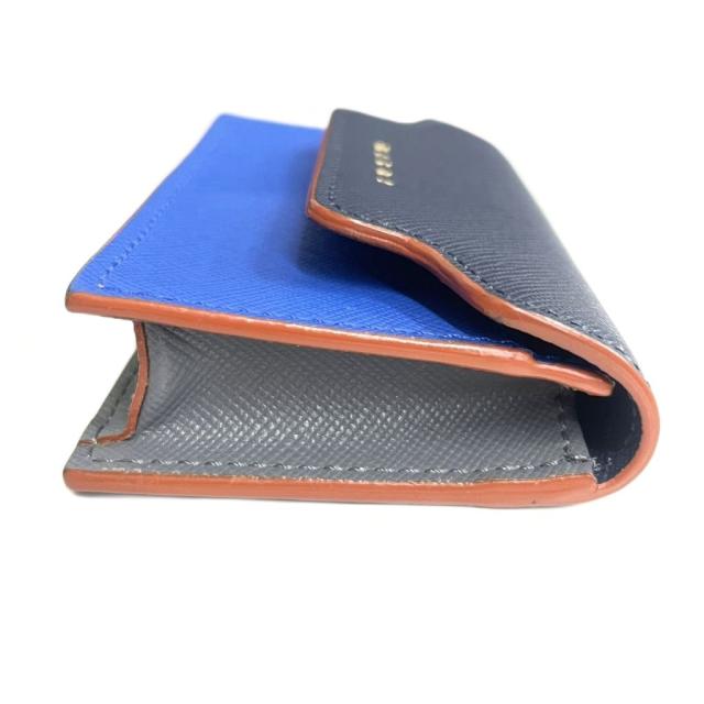 【中古】マルニ MARNI レザー カードケース コインケース 小銭入れ ロゴ PFMOT05U09 青 ブルー 紺 ネイビー_3