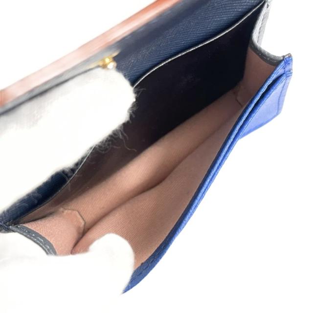 【中古】マルニ MARNI レザー カードケース コインケース 小銭入れ ロゴ PFMOT05U09 青 ブルー 紺 ネイビー_4