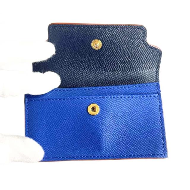 【中古】マルニ MARNI レザー カードケース コインケース 小銭入れ ロゴ PFMOT05U09 青 ブルー 紺 ネイビー_6
