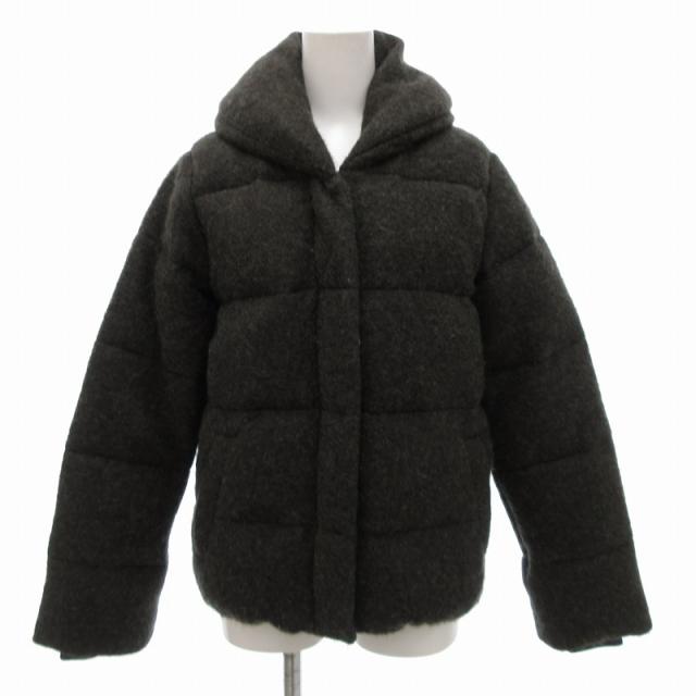 【中古】未使用品 ロイアル Roial タグ付き ダウンジャケット ブルゾン ジップアップ 起毛 S グレー /JS レディース