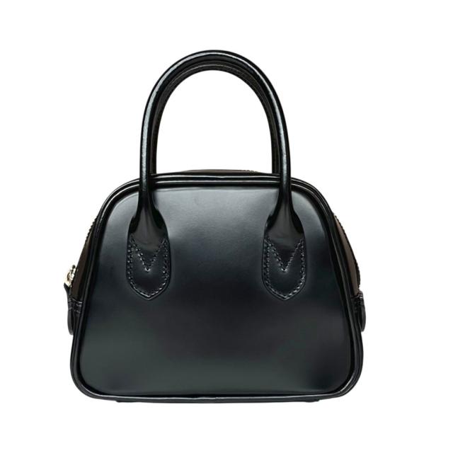 【中古】コムデギャルソン COMME des GARCONS 青山オリジナル 台形バッグ ハンドバッグ 牛革 無地 サイズ1 ブラック