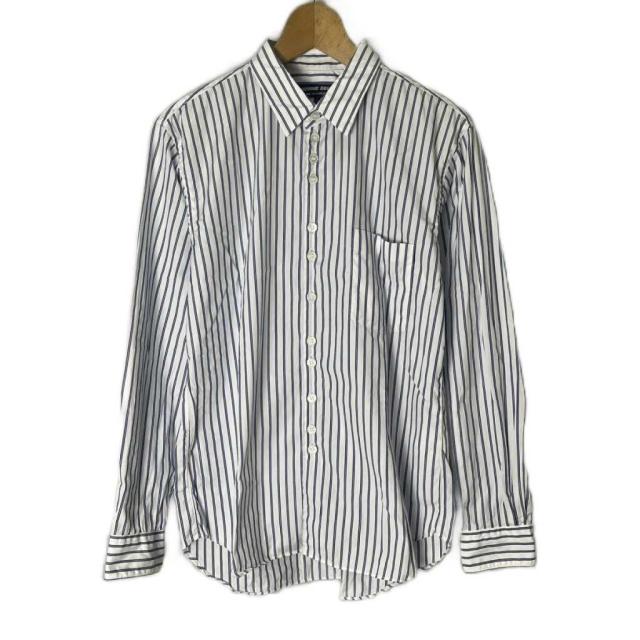 【中古】COMME des GARCONS HOMME DEUX 25SS Triple Button Stripe Shirt ストライプ シャツ 長袖 S 白 青 DO-B030