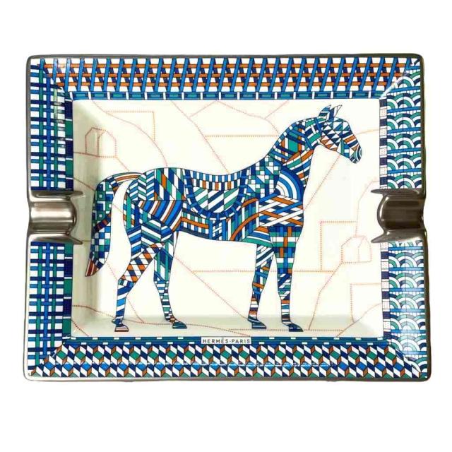 中古】エルメス HERMES シュヴァル・デコ 馬デザイン 灰皿 陶器製