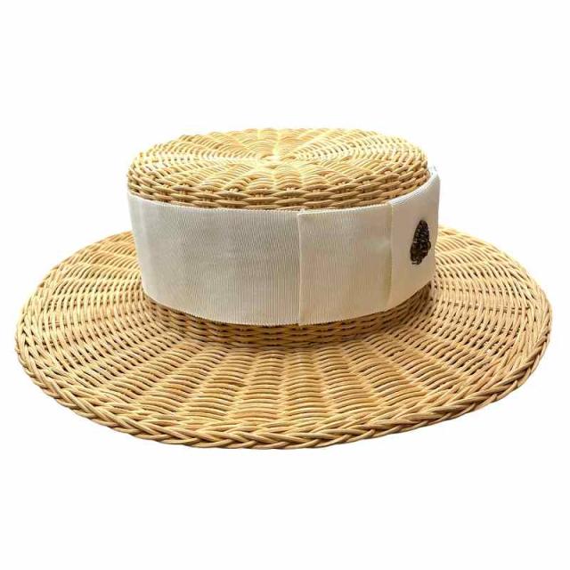 【中古】ヴァクトー 美品 vaqutaux☆picnic ヴァクトー☆ピクニック ストローハット ツバ広 large 麦わら帽子