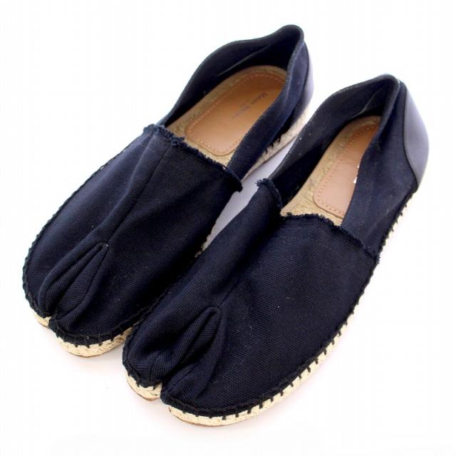【中古】マルタンマルジェラ 22 Martin Margiela 22 エスパドリーユ タビ Tabi スリッポン レザー 43 27.0 ブラック