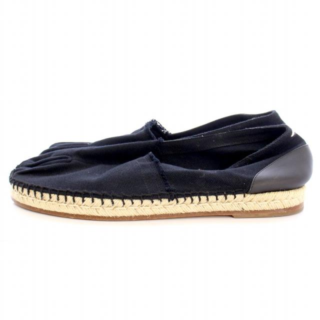 【中古】マルタンマルジェラ 22 Martin Margiela 22 エスパドリーユ タビ Tabi スリッポン レザー 43 27.0 ブラック_1